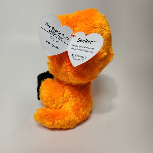 Ty Seeker Spooky Plush Toy Halloween Goblin Green Sparkle Eyes Tags - Picture 5 of 8